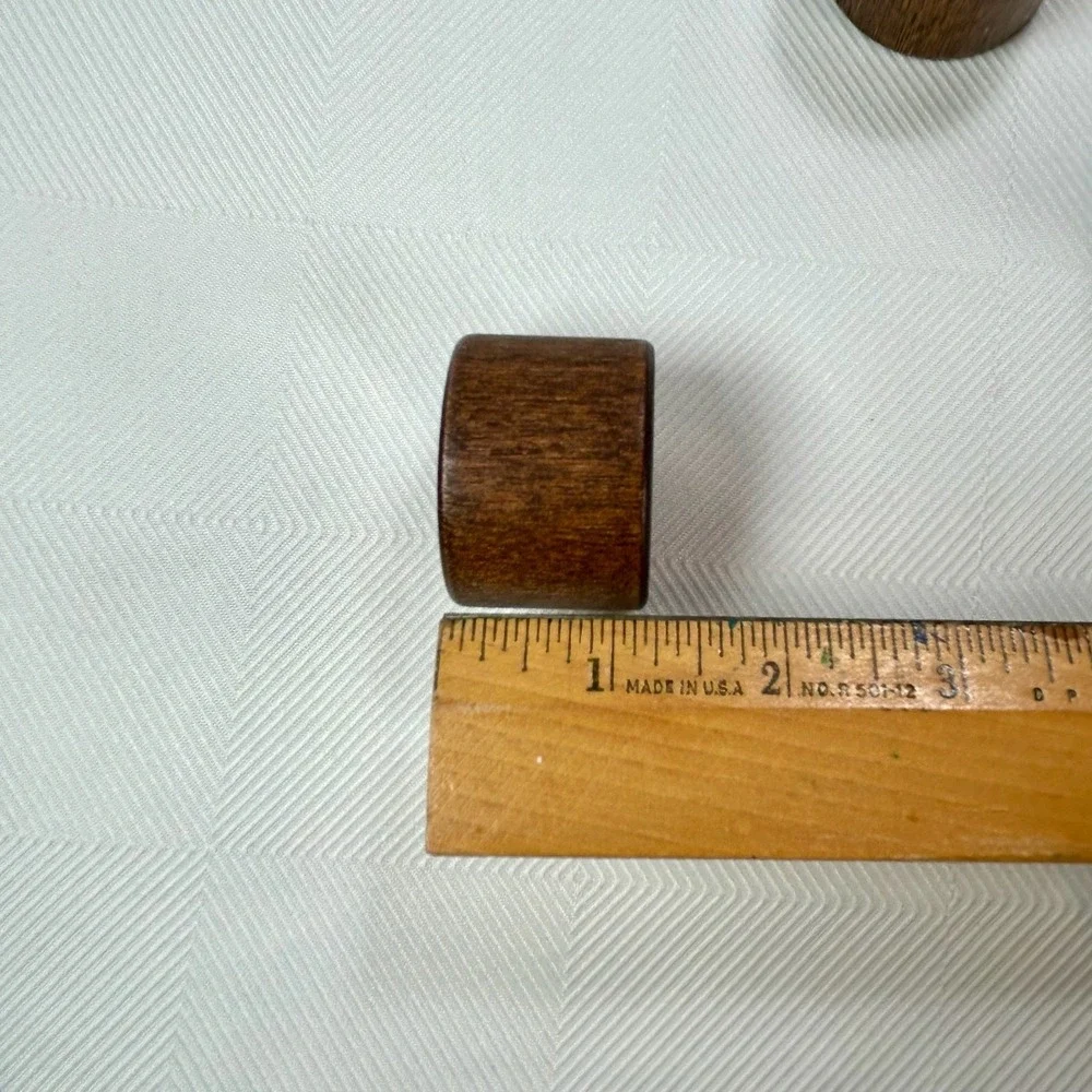 12 - Acacia Wood Napkin Rings for Dining, Boho, Rustic, Farmhouse, Minimal